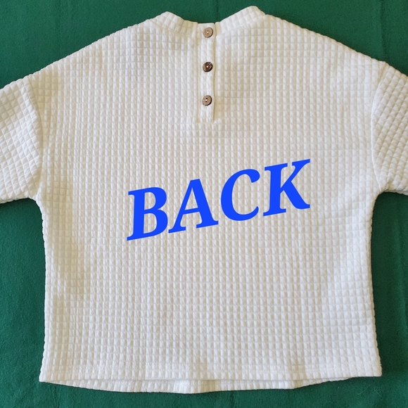 Pure white adorable waffle knit top - Picture 6 of 13